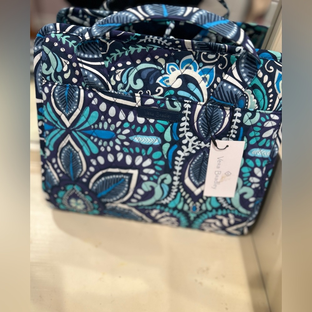Vera Bradley Teal and Navy Floral Laptop Bag